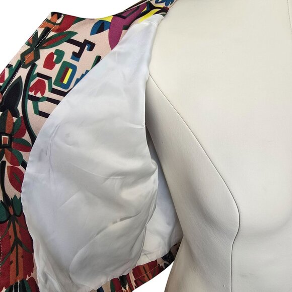 Colorful Buenos Ninos B&N Womens Cropped Jacket Bold Floral 3/4 Sleeves JJ4111 - Picture 4 of 7